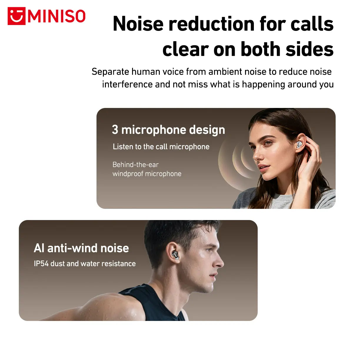 Experience Ultimate Freedom with MINISO MS105 Waterproof Bluetooth 6.0 Wireless Earbuds - Perfect for Office, Sports, and Gaming!
