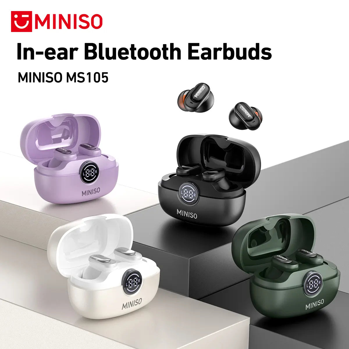 Experience Ultimate Freedom with MINISO MS105 Waterproof Bluetooth 6.0 Wireless Earbuds - Perfect for Office, Sports, and Gaming!