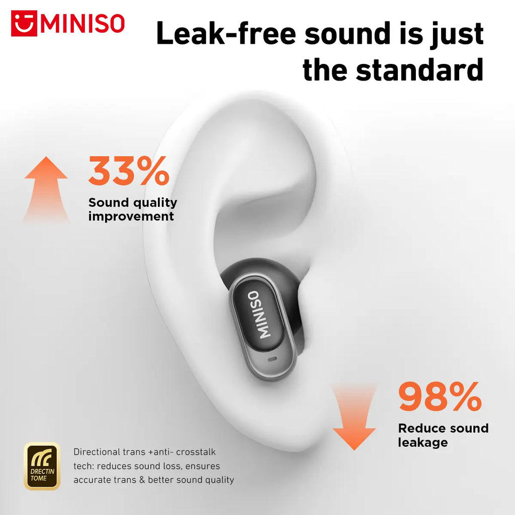 Experience Ultimate Freedom with MINISO MS105 Waterproof Bluetooth 6.0 Wireless Earbuds - Perfect for Office, Sports, and Gaming!