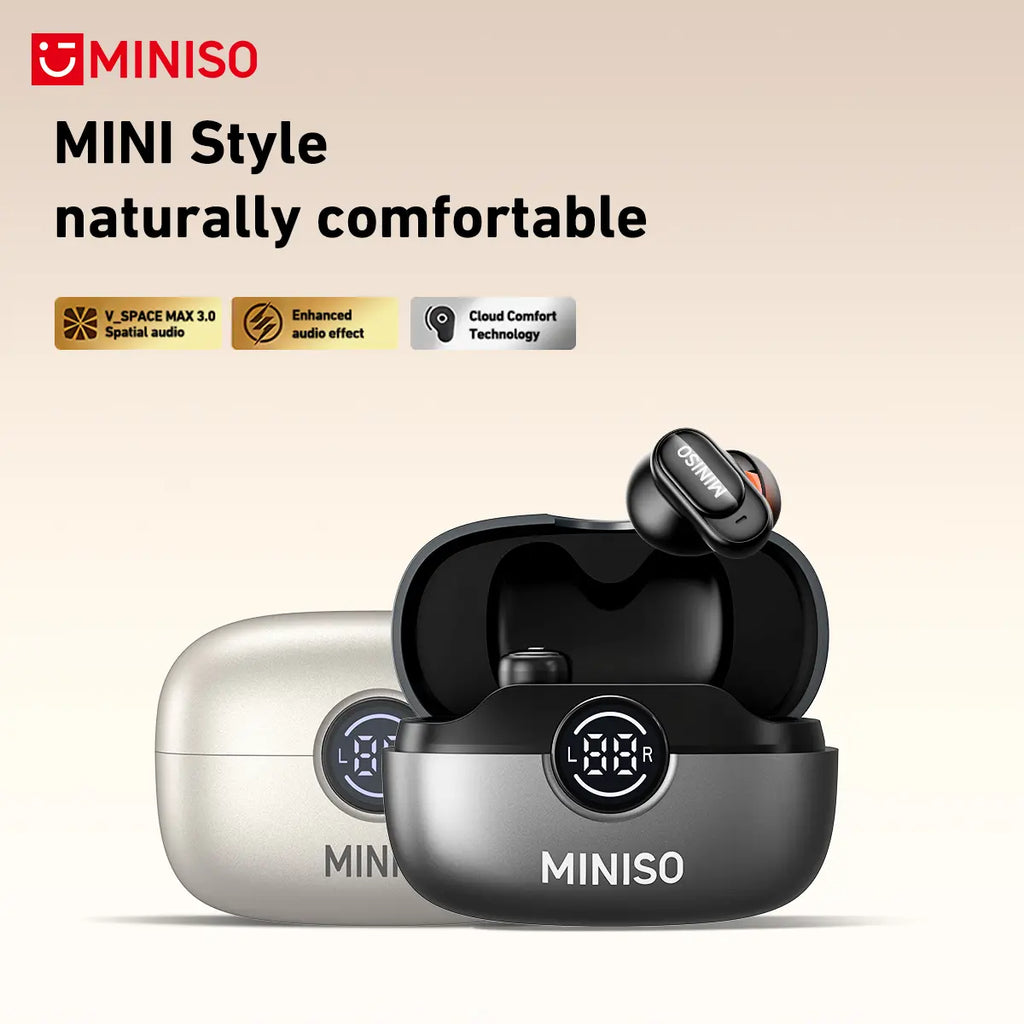 Experience Ultimate Freedom with MINISO MS105 Waterproof Bluetooth 6.0 Wireless Earbuds - Perfect for Office, Sports, and Gaming!