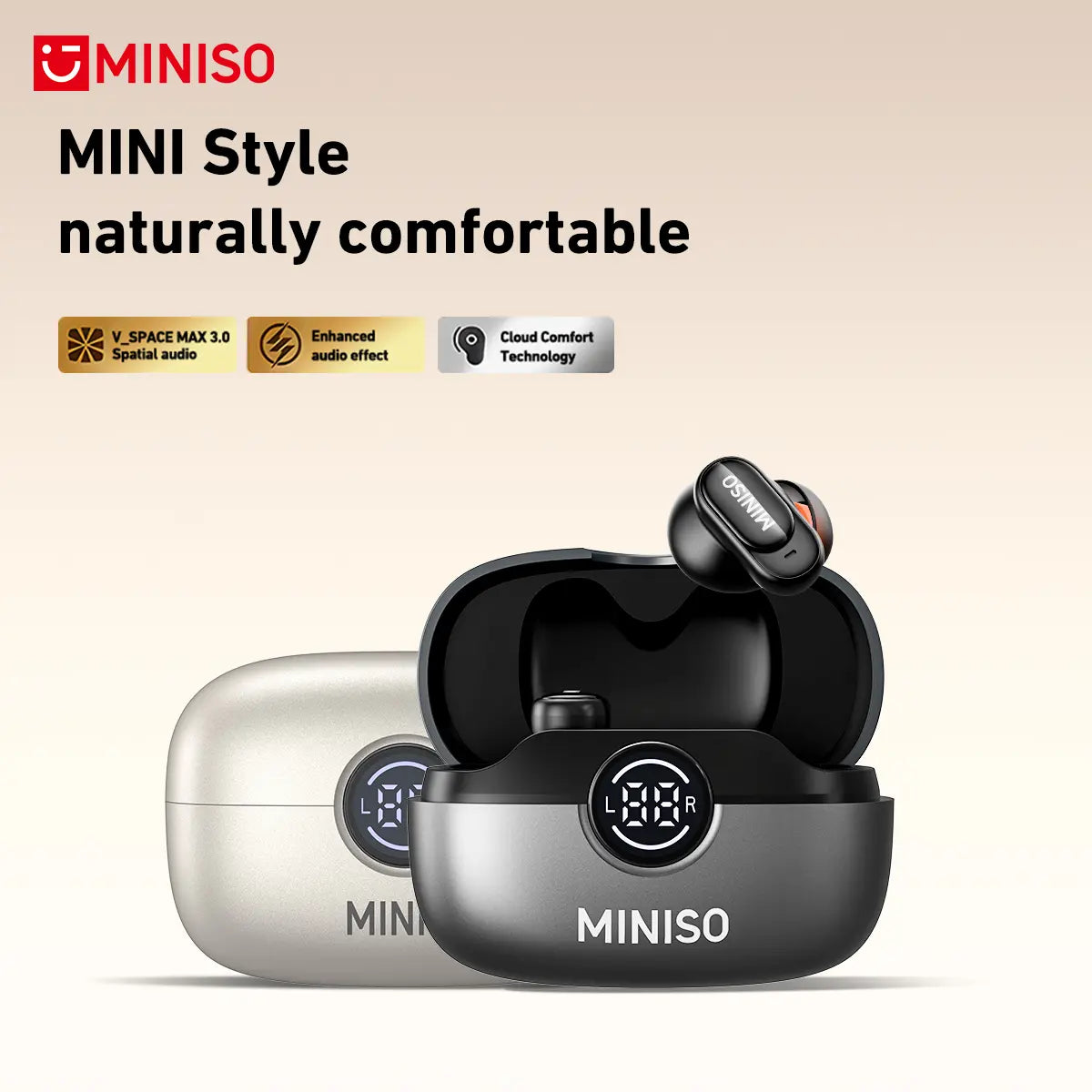 Experience Ultimate Freedom with MINISO MS105 Waterproof Bluetooth 6.0 Wireless Earbuds - Perfect for Office, Sports, and Gaming!